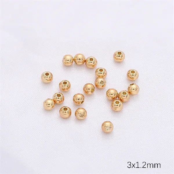 18K gold-coated spacer beads 3mm hole diameter 1.2mm 100 pcs/pack,chaincharmsupply.com