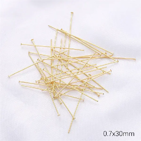 T-pin 14K gold 0.7×30mm 50 pcs/pack,chaincharmsupply.com