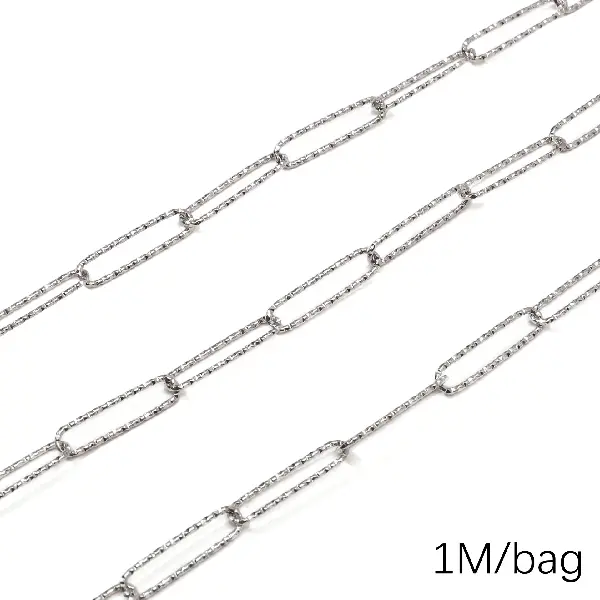 Stainless steel chain 1.0 long buckle 5x20 baby's breath, wire diameter about 1.0mm, chain width about 5mm, chain body 5x20mm-0.5m/pack,chaincharmsupply.com