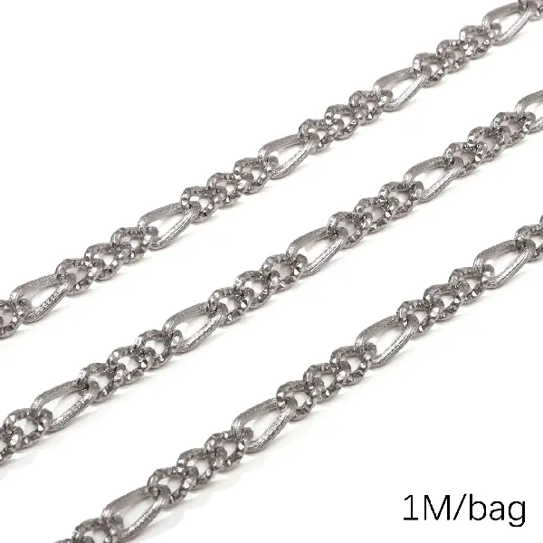 Stainless steel chain 1.8 thread gypsophila 3:1 wire diameter about 1.8mm chain width about 6.5mm long chain body 6.5x12.5mm-0.5m/pack,chaincharmsupply.com
