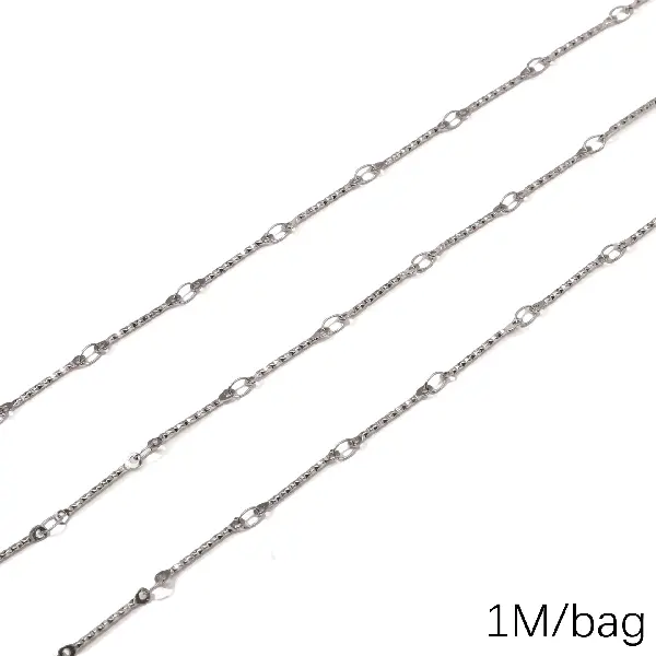 Stainless steel chain 1.0 gypsophila stick 15 long wire diameter about 1.0mm chain width about 2.2mm double hanging stick 2.2x15mm-0.5m/pack,chaincharmsupply.com