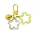 Colorful Alloy Hollow Five-pointed Star Bell Keychain Handmade Diy Card - Yellow 1 piece/pack - total length about 6.5cm