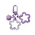 Colorful Alloy Hollow Five-pointed Star Bell Keychain Handmade Diy Card - Purple 1 piece/pack - total length about 6.5cm