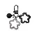 Colorful Alloy Hollow Five-pointed Star Bell Keychain Handmade Diy Card - Black 1 piece/pack - total length about 6.5cm