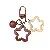 Colorful Alloy Hollow Five-pointed Star Bell Keychain Handmade Diy Card - Brown 1 piece/pack - total length about 6.5cm