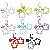 Colorful Alloy Hollow Five-pointed Star Bell Keychain Handmade Diy Card - Randomly mixed colors 5 pieces/pack - total length about 6.5cm