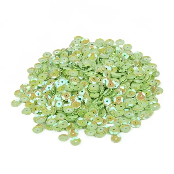 Color plated sequins green-6mm 20g/pack about 1200 pieces,chaincharmsupply.com