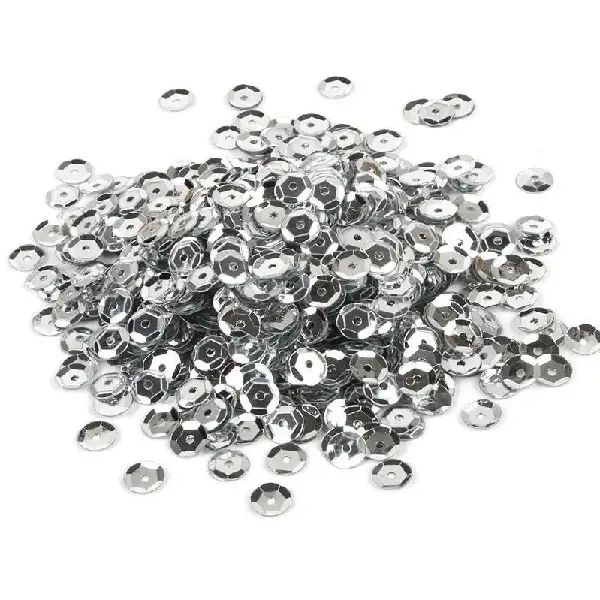 Silver background sequins silver-6mm 20g/pack about 1200 pieces,chaincharmsupply.com