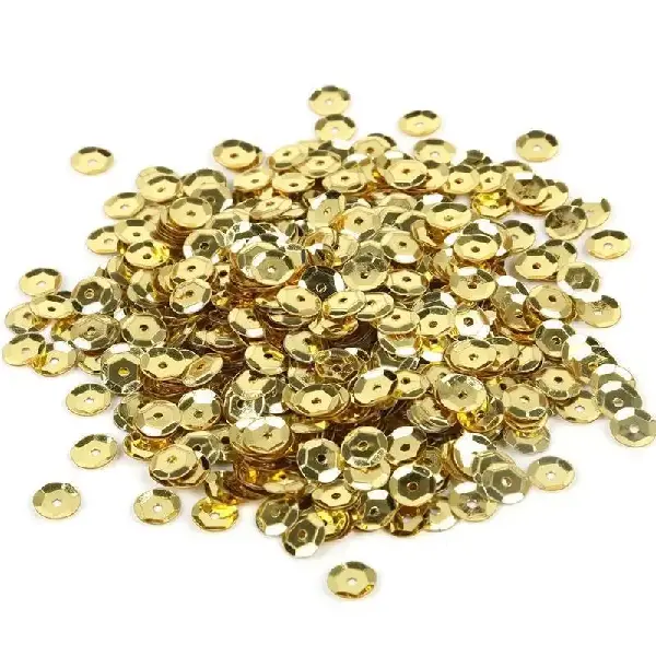 Silver base sequins light gold-6mm 20g/pack about 1200 pieces,chaincharmsupply.com