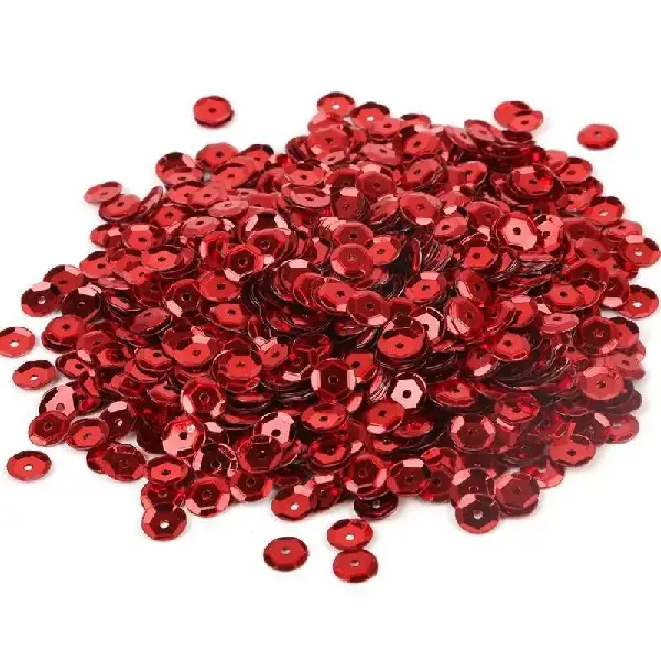 Silver background sequins bright red-6mm 20g/pack about 1200 pieces,chaincharmsupply.com