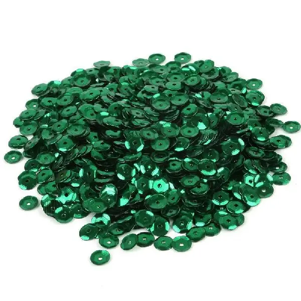 Silver background sequins dark green-6mm 20g/pack about 1200 pieces,chaincharmsupply.com