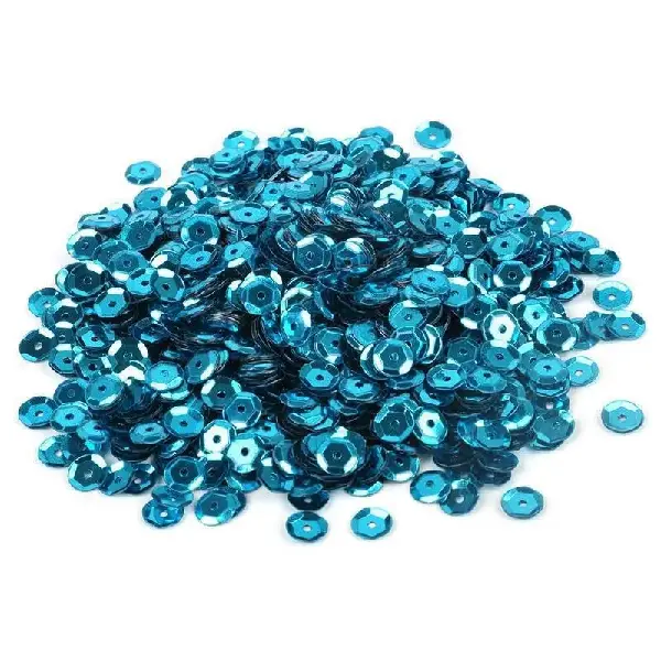 Silver background sequins lake blue-6mm 20g/pack about 1200 pieces,chaincharmsupply.com