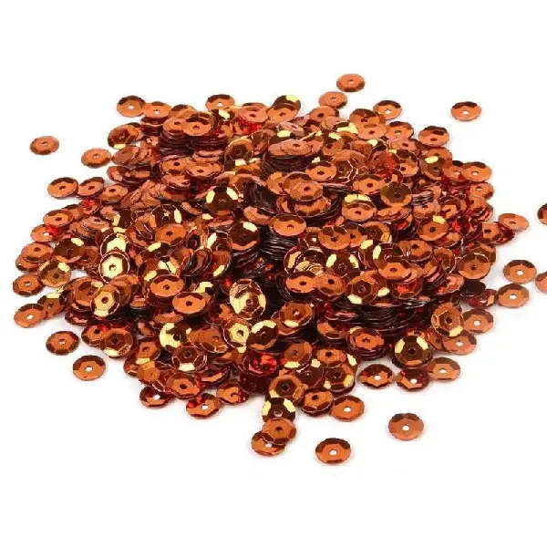 Silver background sequins red copper color-6mm 20g/pack about 1200 pieces,chaincharmsupply.com