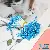 Chiffon Flower Stamens Handmade Diy Antique Hairpin Simulation Material Match - Hole blue - length about 55mm, about 120-150 pieces/pack