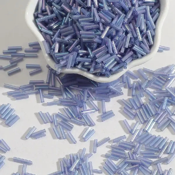 Light blue - 3 tubes, color plated series, diameter about 2mm × length about 7mm, 15g/pack, about 300 pieces,chaincharmsupply.com