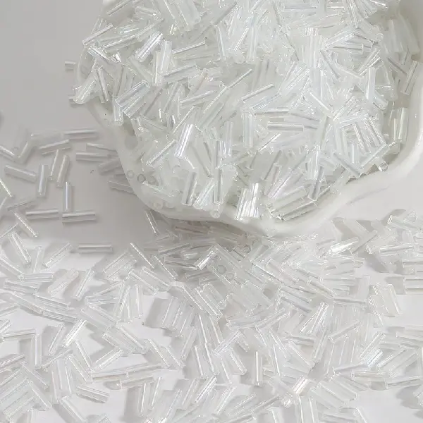 White - 3 tubes, color plated series, diameter about 2mm × length about 7mm, 15g/pack, about 300 pieces,chaincharmsupply.com