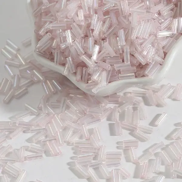Light pink - 3 tubes, color plated series, diameter about 2mm × length about 7mm, 15g/pack, about 300 pieces,chaincharmsupply.com