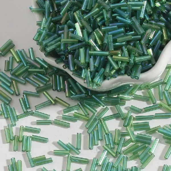 Dark green - 3 tubes, color plated series, diameter about 2mm × length about 7mm, 15g/pack, about 300 pieces,chaincharmsupply.com