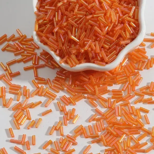 Orange-red-3 tubes, color-coated series, diameter about 2mm × length about 7mm, 15g/pack, about 300 pieces,chaincharmsupply.com