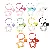 Colorful Hollow Transparent Five-pointed Star Bell Round Keychain Handmade Diy - Randomly mixed colors 5 pcs/pack - total length about 6cm