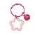 Colorful Hollow Transparent Five-pointed Star Bell Round Keychain Handmade Diy - Rose red 1 piece/pack - total length about 6cm