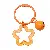 Colorful Hollow Transparent Five-pointed Star Bell Round Keychain Handmade Diy - Orange 1 piece/pack - total length about 6cm