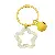Colorful Hollow Transparent Five-pointed Star Bell Round Keychain Handmade Diy - Yellow 1 piece/pack - total length about 6cm