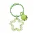 Colorful Hollow Transparent Five-pointed Star Bell Round Keychain Handmade Diy - Green 1 piece/pack - total length about 6cm
