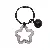 Colorful Hollow Transparent Five-pointed Star Bell Round Keychain Handmade Diy - Black 1 piece/pack - total length about 6cm