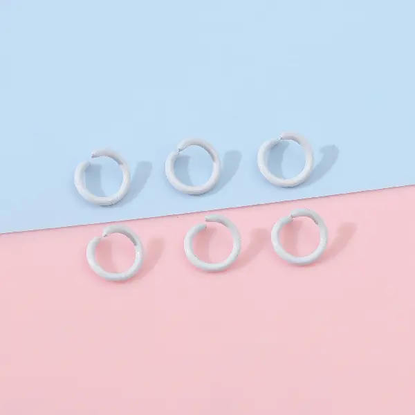 White - diameter 8mm, wire diameter 1.2mm, 50 pcs/pack,chaincharmsupply.com
