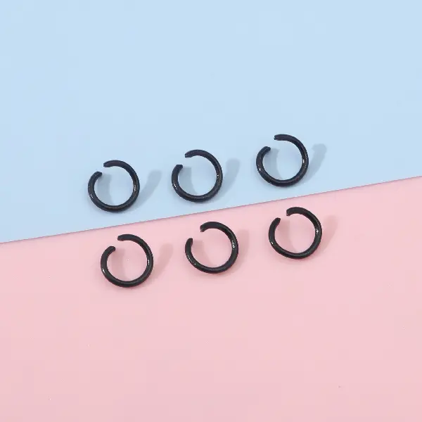 Black - diameter 8mm, wire diameter 1.2mm, 50 pcs/pack,chaincharmsupply.com