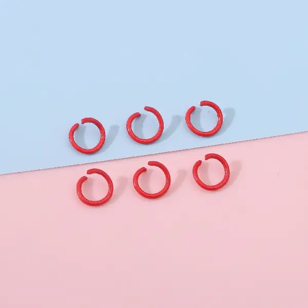 Big red - diameter 8mm, wire diameter 1.2mm, 50 pcs/pack,chaincharmsupply.com