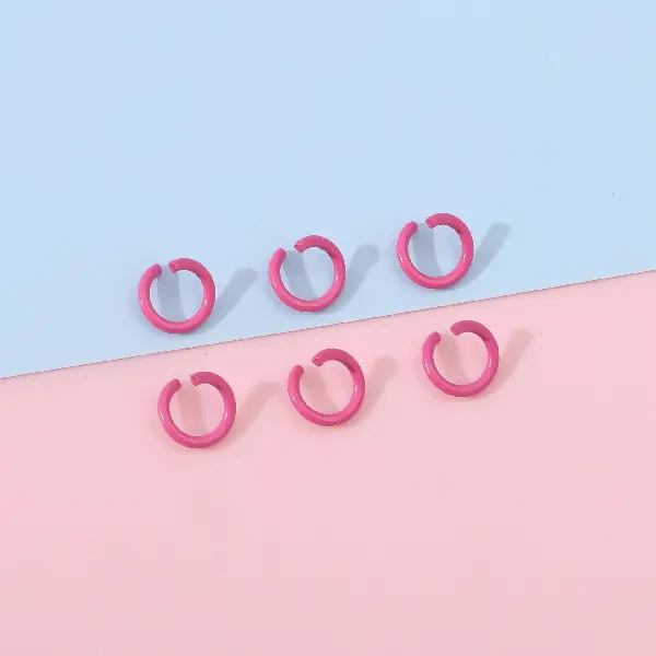 Rose red - diameter 8mm, wire diameter 1.2mm, 50 pcs/pack,chaincharmsupply.com