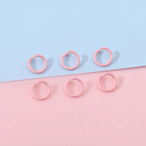 Pink - diameter 8mm, wire diameter 1.2mm, 50 pcs/pack,chaincharmsupply.com