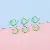 50 Pcs 80mm Macaron Metal Spray-painted Open Ring Connecting Single - Grass green - diameter 8mm, wire diameter 1.2mm, 50 pcs/pack