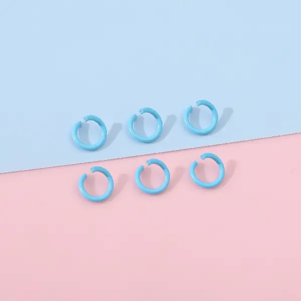 Lake blue - diameter 8mm, wire diameter 1.2mm, 50 pcs/pack,chaincharmsupply.com