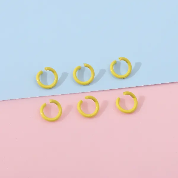 Yellow - diameter 8mm, wire diameter 1.2mm, 50 pcs/pack,chaincharmsupply.com