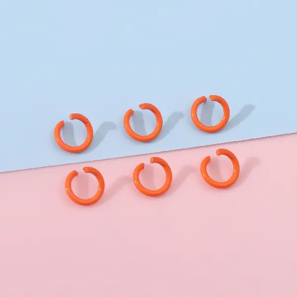 Orange-red - diameter 8mm, wire diameter 1.2mm, 50 pcs/pack,chaincharmsupply.com