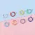 50 Pcs 80mm Macaron Metal Spray-painted Open Ring Connecting Single - Randomly mixed colors - diameter 8mm, wire diameter 1.2mm, 50 pcs/pack