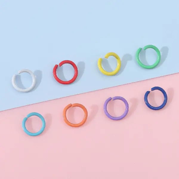 Randomly mixed colors - diameter 8mm, wire diameter 1.2mm, 50 pcs/pack,chaincharmsupply.com