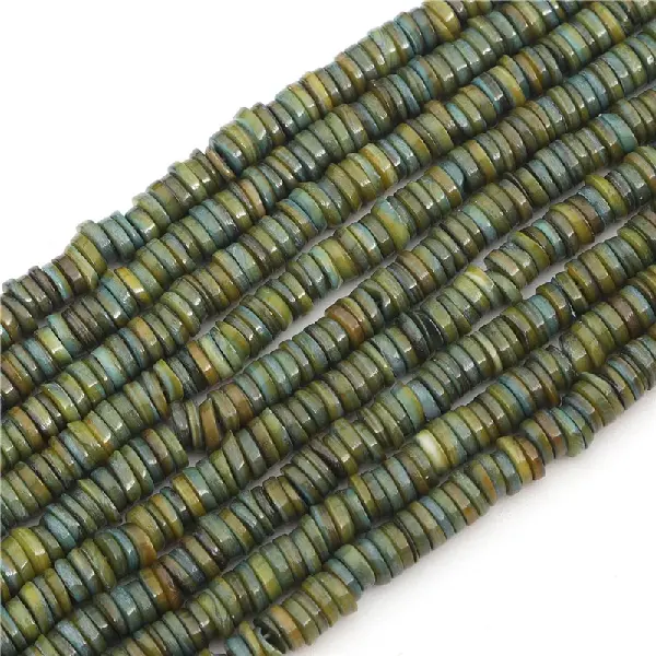 Olive green - diameter 6mm, hole diameter 1mm, 38cm/strip, about 180-190 pieces,chaincharmsupply.com