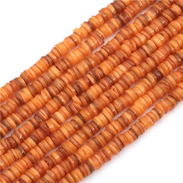 Orange - diameter 8mm, hole diameter 1mm, 38cm/strip, about 180-190 pieces,chaincharmsupply.com