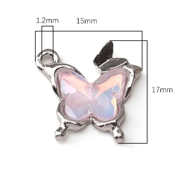 1# Big and small butterflies-white K 1 piece/pack,chaincharmsupply.com