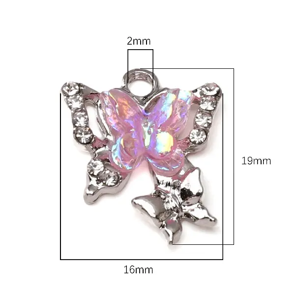 7# Three-dimensional Butterfly-White K 1 piece/pack,chaincharmsupply.com