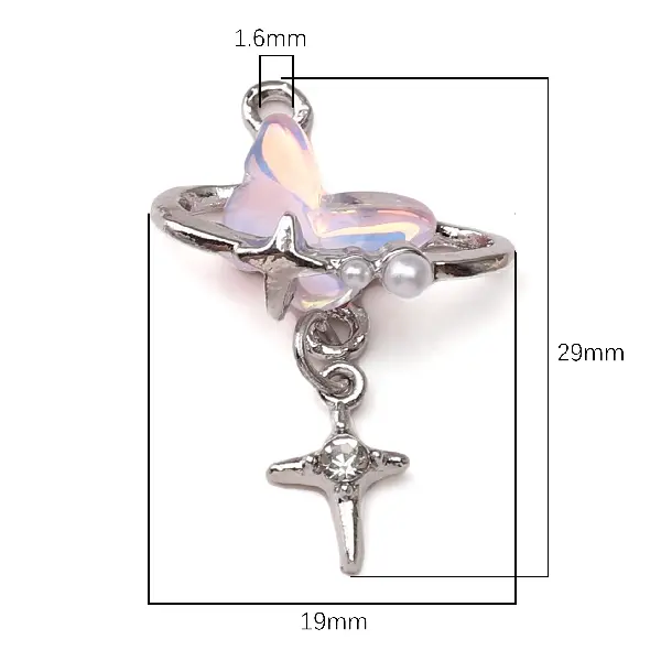 8# Butterfly Starburst-White K 1 piece/pack,chaincharmsupply.com