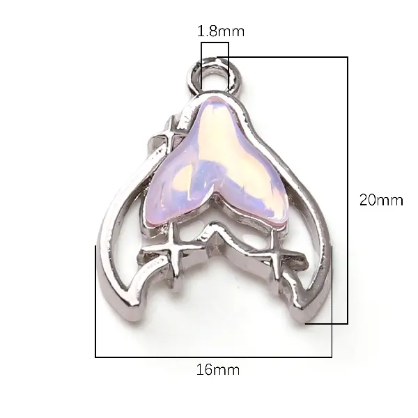 11# pink fishtail-white K 1 piece/pack,chaincharmsupply.com