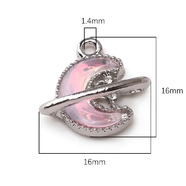 12# The moon enters orbit-white K 1 piece/pack,chaincharmsupply.com