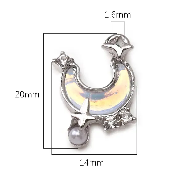 13# Stars and Moon-White K 1 piece/pack,chaincharmsupply.com