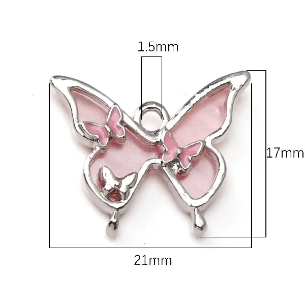 15# Pink Butterfly-White K 1 piece/pack,chaincharmsupply.com