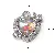Alloy Three-dimensional Butterfly Moon Pearl Bow Charm Handmade Diy Homemade - 16# Heart of Opal-White K 1 piece/pack